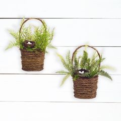 Wall Basket Fern With Nest Set of 2