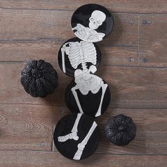 Skeleton Halloween Plates Set of 4