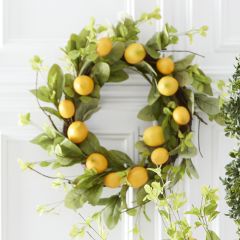 Faux Grapevine With Lemons Wreath