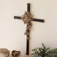 Floral Accent Metal Wall Cross
