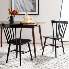 Dark Spindle Back Dining Chair Set of 2