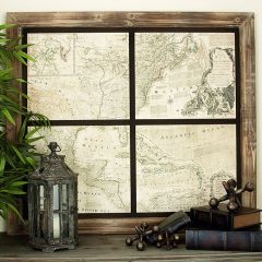 Windowpane Map Wall Decor