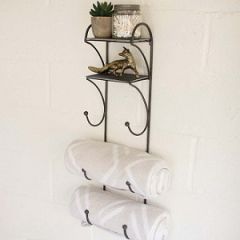 Hanging Wine Rack | Iron Wine Rack | Hanging Towel Rack With Shelves