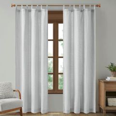 Faux Linen Tab Top Panel Curtain Set of 2