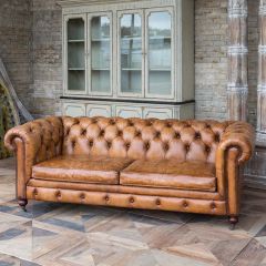 Stately Leather Library Sofa