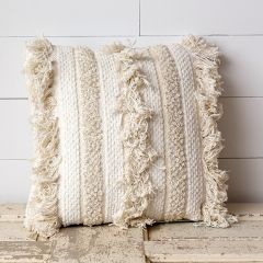 Woven Fringe With Sequins Pillow