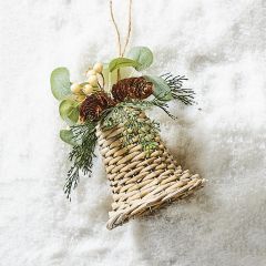 Wicker Bell Cottage Ornament 9 Inch