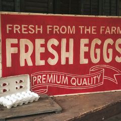 Fresh Eggs Distressed Wall Sign