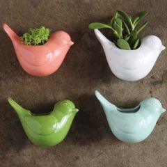 Magnetic Stoneware Bird Vases Set of 4