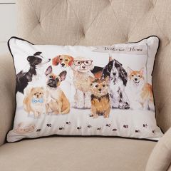 Playful Pups Welcome Accent Pillow