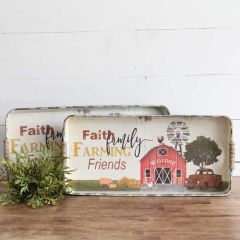 Faith Family Friends Decorative Tray Set of 2
