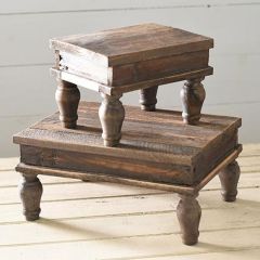 Reclaimed Wood Display Stand Set of 2