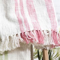 Azalea Stripe Cotton Throw Blanket