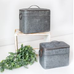 Farmhouse Metal Canisters Set of 2