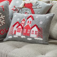 Village House Holiday Accent Pillow