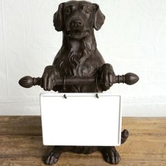 Dog Statue With Ceramic Message Board