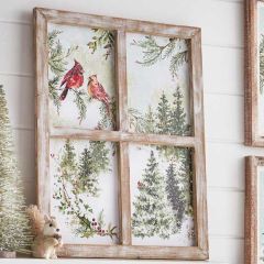 Window Frame Wall Decor With Cardinals