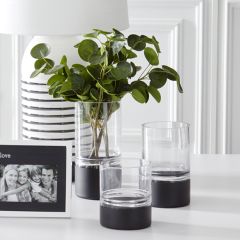 Black Bottom Glass Vase Set of 3