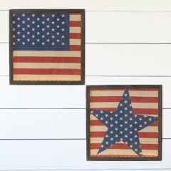 Stars and Stripes Wall Art Set of 2