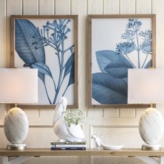 Blue Hued Botanical Framed Art Prints Set of 4