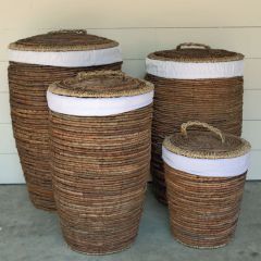 Standing Baskets With Liners Set of 4