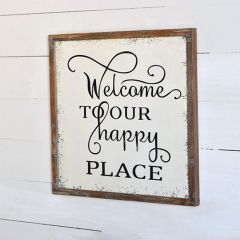 Welcome To Our Happy Place Framed Sign
