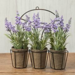 Faux Lavender in Hanging Container