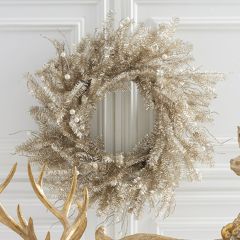 Twig And Pearl Tinsel Wreath