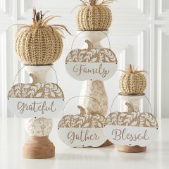 Inspirational Fall Pumpkin Ornaments Set of 4