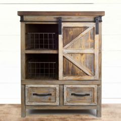 Wood Cabinet With Wire Baskets