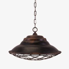 Industrial Pendant Light with Cage