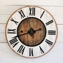 Roman Numeral Wood Wall Clock
