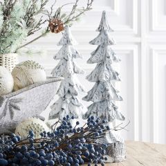 Antiqued Decorative Winter Trees Set of 2