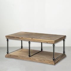 Metal And Wood 2 Tier coffee table