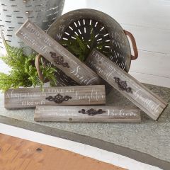 Inspirational Barn Board Sign Collection Set of 4