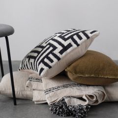 Abstract Design Woven Cotton Throw Pillow