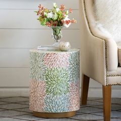 Abstract Floral Accent Stool