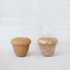 Acorn Shaped Unscented Candle Tan