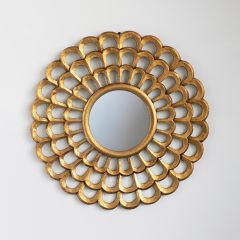 Hand Carved Scalloped Wall Mirror