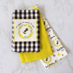 Bee Phrase Tea Towels Set of 3