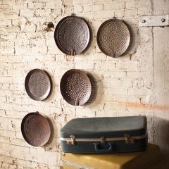 Antiqued Iron Strainer Wall Decor Set of 5