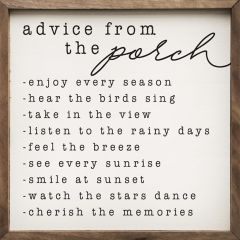Advice From The Porch White Wall Art