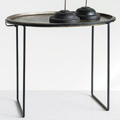Antiqued Brass Accent Table