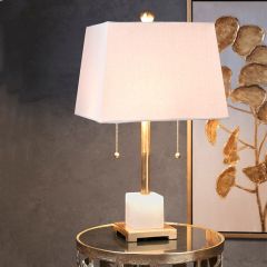 Marble And Metallic Table Lamp