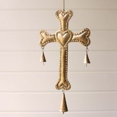 Aged Brass Cross Door Hanger Set of 2