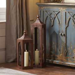 Aged Copper Finish Iron Lantern 29 Inch