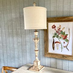 Aged Cream Finish Table Lamp