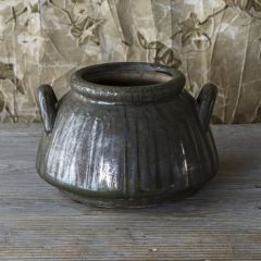 Aged Dripped Glaze Kettle Vase