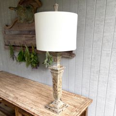 Aged Finish Candlestick Lamp Set of 2