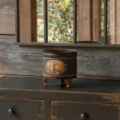 Aged French Country Round Tole Container